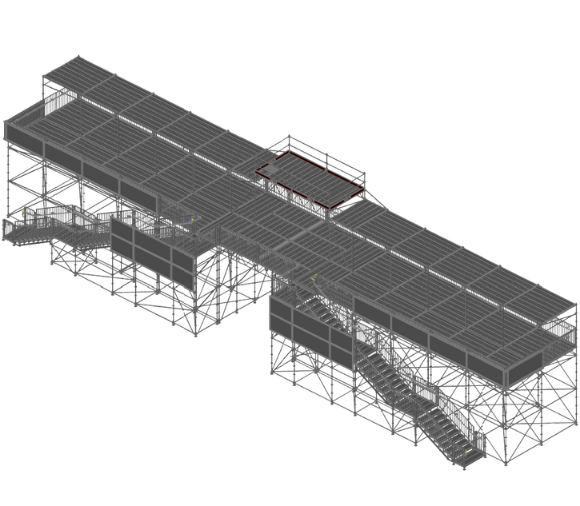 image plan 3d echafaudage optimum loge VIP rodeo evenement