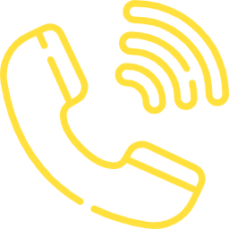 icone d'un téléphone jaune pour nous appeler