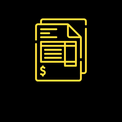 icone jaune sur fond noir qui représente un document de soumission gratuite